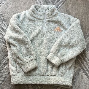 Adidas Girl Loose Fit Glitter Sherpa Pull Over
